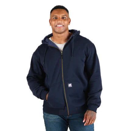 Berne Men's Heritage Grid Fleece Lined Full Zip Hooded Sweatshirt - Multiple Colours