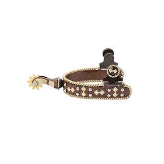 Aime Imports Rope Edge w/Dots Spurs 3/4" Band 2" Shank - Brown