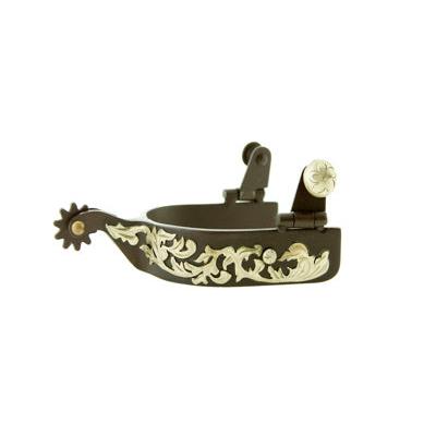 Aime Imports Men's W/GS Trim 1" Band 1 1/2" Shank Spur - Brown
