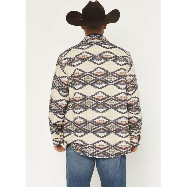 Rock & Roll Men's Western Jacquard Long Sleeve Shacket - Tan