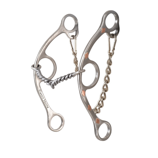 Sherry Cervi Barrel Bit Long Shank Twisted Wire Snaffle Gag Barrel Bit