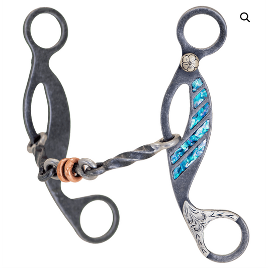Cowboy Tack Turquoise Twisted Dogbone Gag Bit