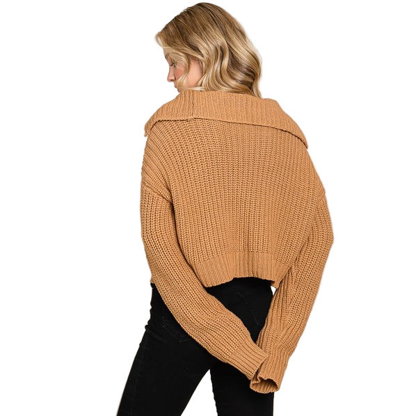 Vanilla Bay Women's Knit Long Sleeve Button Down Thick Sweater - Camel