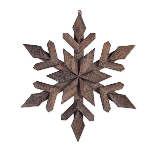 Edenborough Brown Wooden Snowflake - 18"