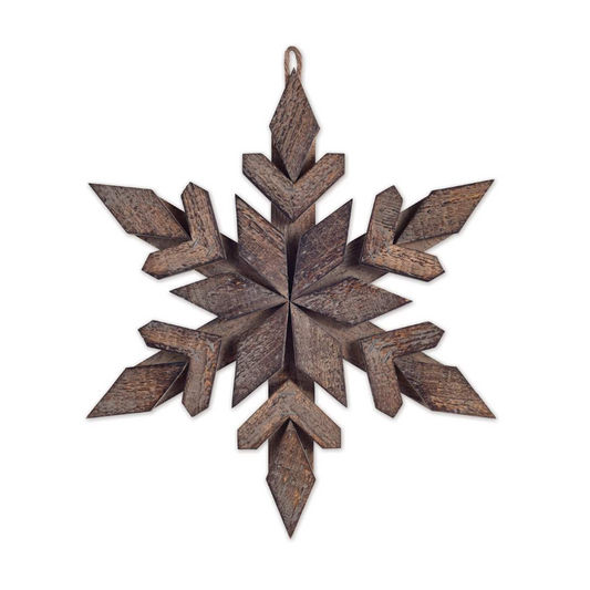 Edenborough Brown Wooden Snowflake - 14"