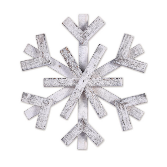 Edenborough White Wooden Snowflake - 10"