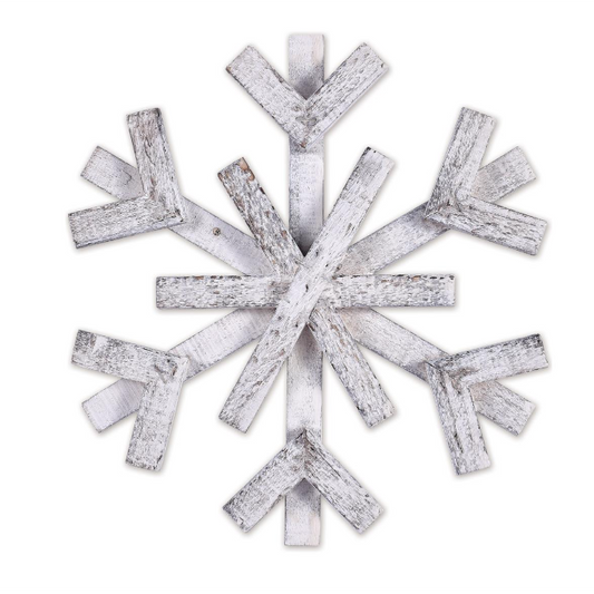 Edenborough White Wooden Snowflake - 14"