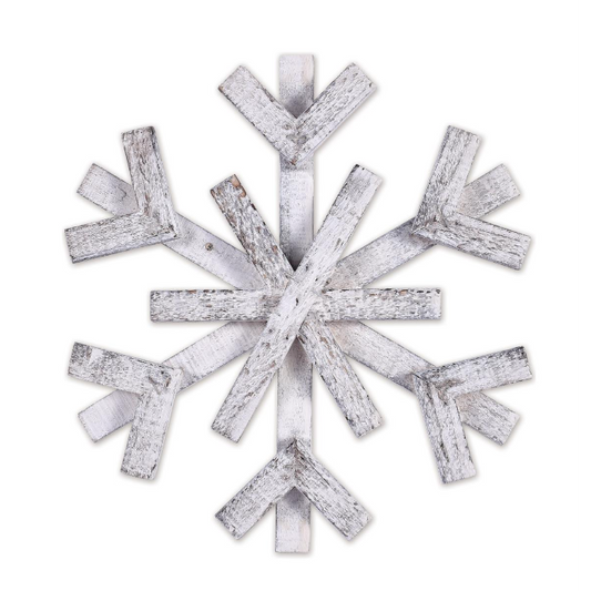 Edenborough White Wooden Snowflake - 18"