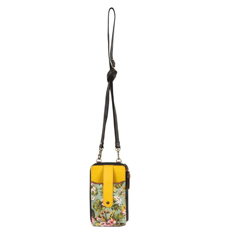 Edenborough Small Cellphone Crossbody Bag - Yellow/Green