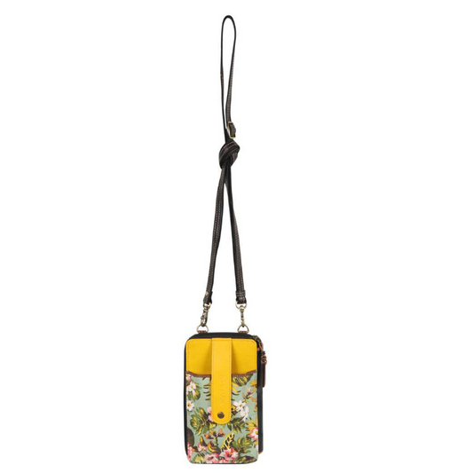 Edenborough Small Cellphone Crossbody Bag - Yellow/Green