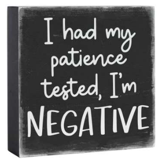Edenborough Patience Tested Negative Mini Square Sitter - Black/White