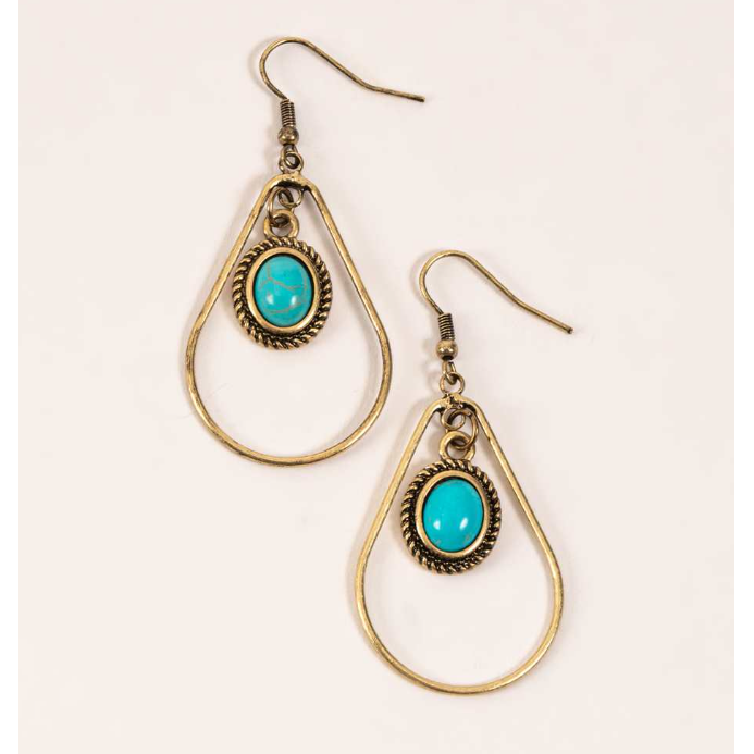 Edenborough Teardrop Earrings - Copper/Turquoise