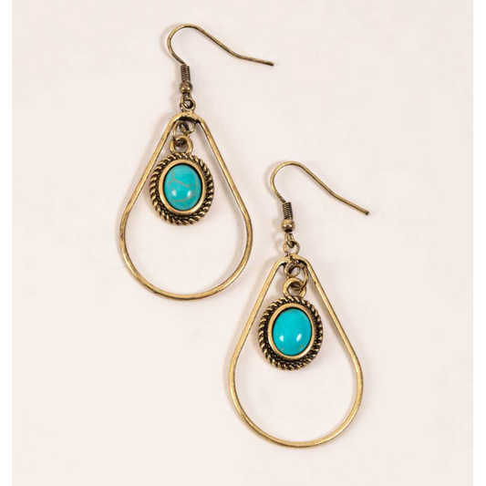 Edenborough Teardrop Earrings - Copper/Turquoise