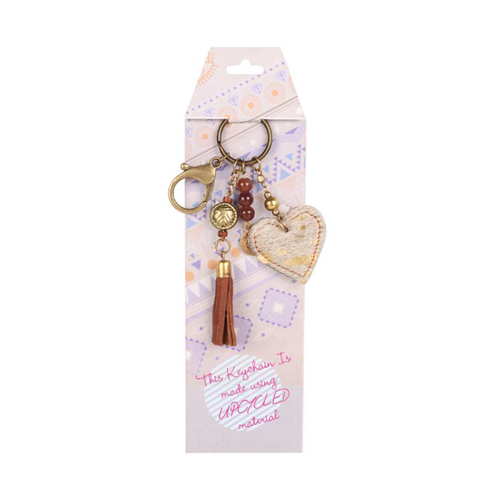 Edenborough Heart Keychain - Tan Hairon
