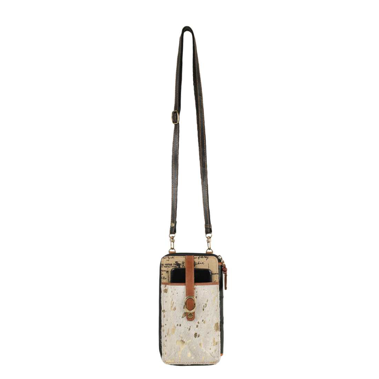 Edenborough Crossbody Small Cell Phone -  White Hide