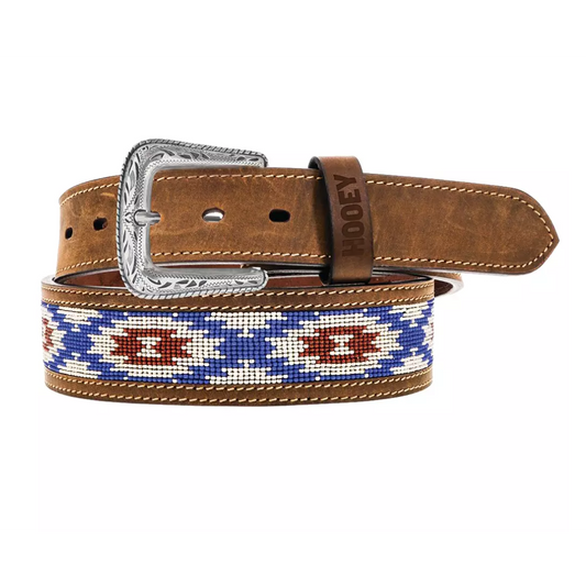 Hooey Men's Tapered Beaded Belt - Red/White/Blue