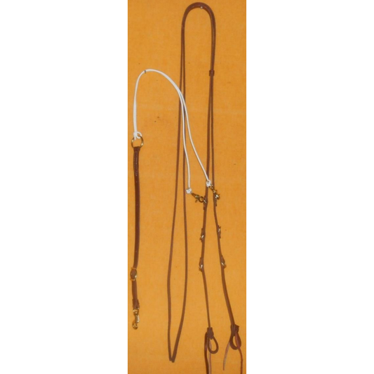 Irvine 5/8" Harness Leather Split Rein Martingale - Dark Oil