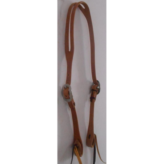 Irvine 2-Buckle Pineapple Knot Split Ear Headstall - Natural