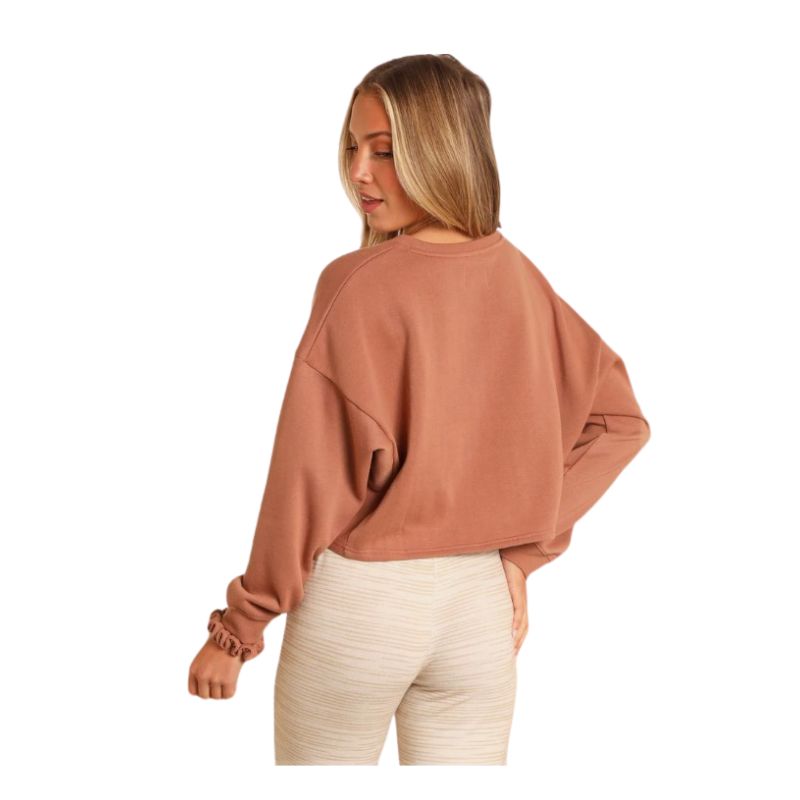 Rock & Roll  Women's Y'ALL Long Sleeve Graphic Pullover- Brown