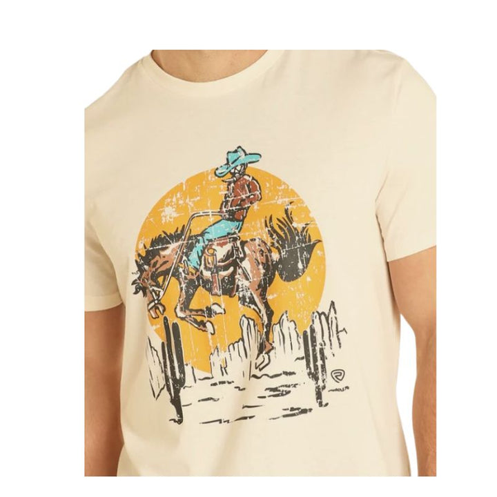 Rock &amp; Roll Unisex Saddle Bronc Graphic T-Shirt - Natural