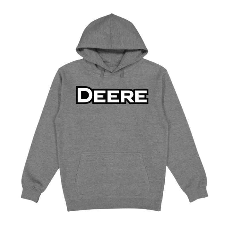 John Deere Long Sleeve Hoodie- Grey