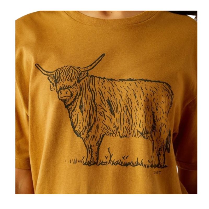 Ariat Women's Highlander Short Sleeve Tee Shirt- Harvest Gold