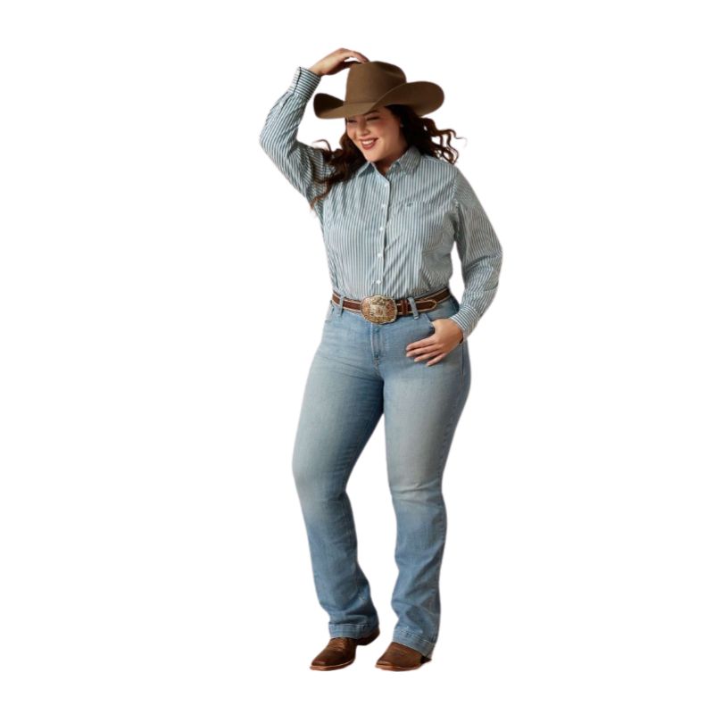 Ariat Women's Kirby Stretch Long Sleeve Shirt- Capri Stripe