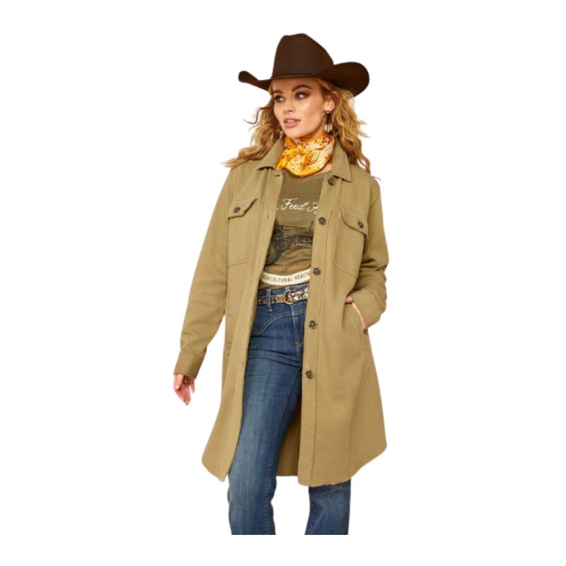 Ariat Women's Vagabond Long Shirt Duster - Burnt Olive