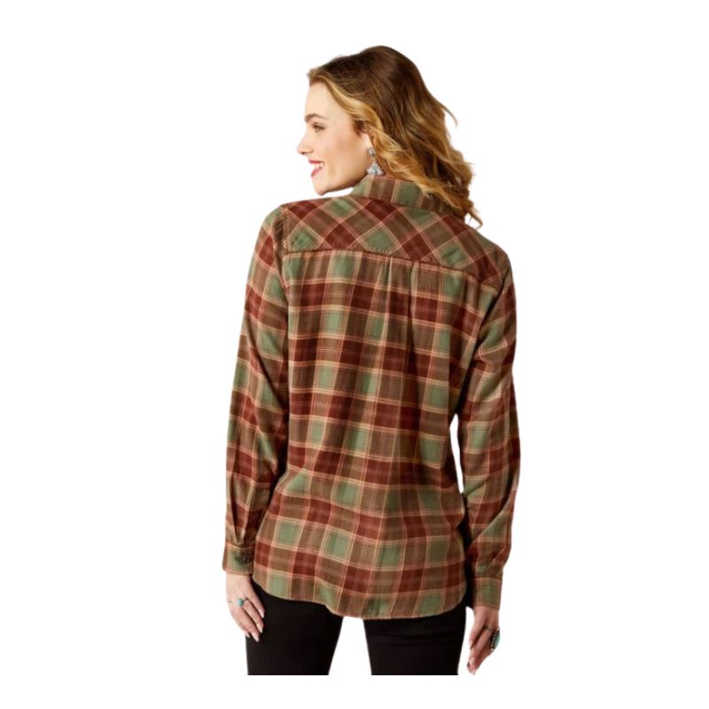 Ariat Women's REAL Billie Jean  Long Sleeve Shirt - Oakwood Plaid