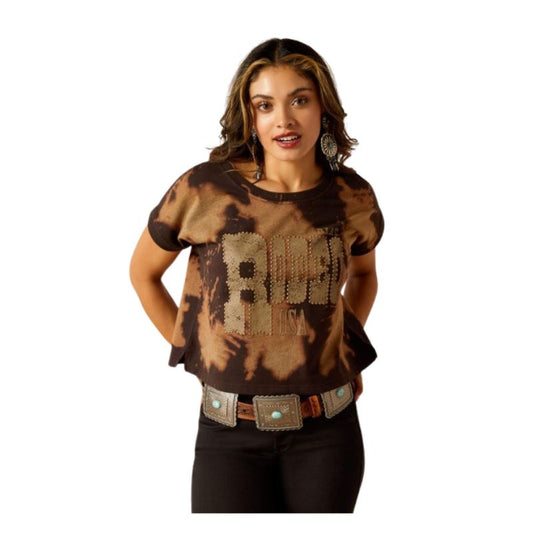 Ariat Women's Rodeo USA Top - Black and Tan
