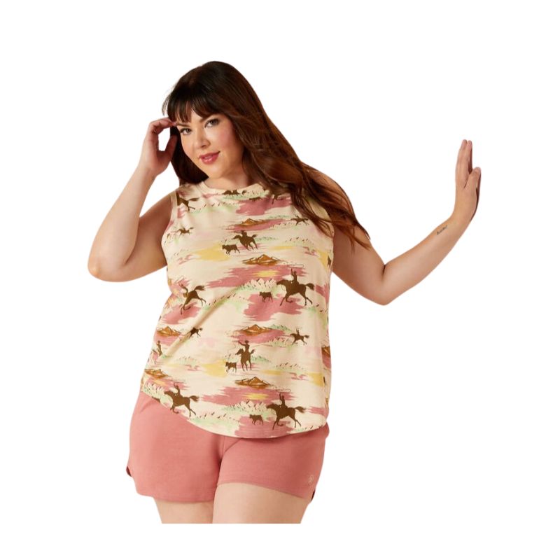 Ariat Women's Hawaiian Tank Top - Oatmeal Heather