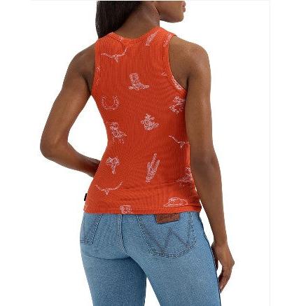 Wrangler Women's Retro Punch Tank- Red Orange