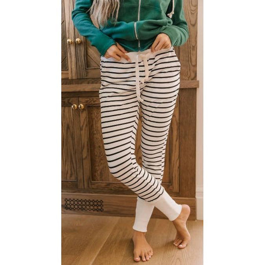 Ampersand Jogger - Ivory Stripe