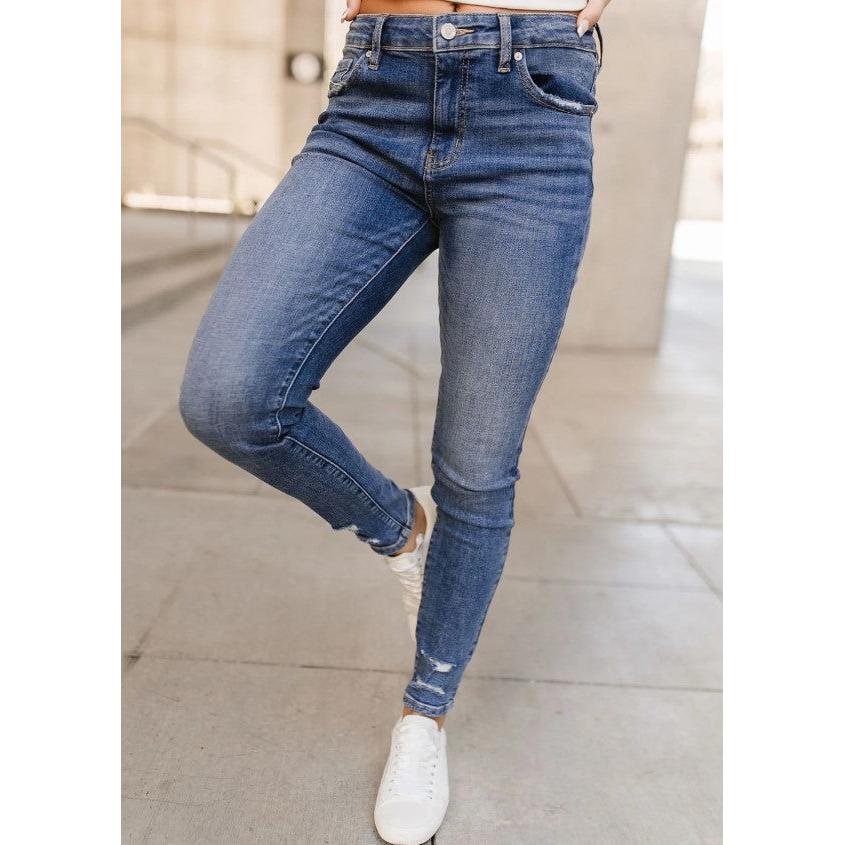Ampersand Women's 622 High Rise Slim Straight Jeans - Dark Wash