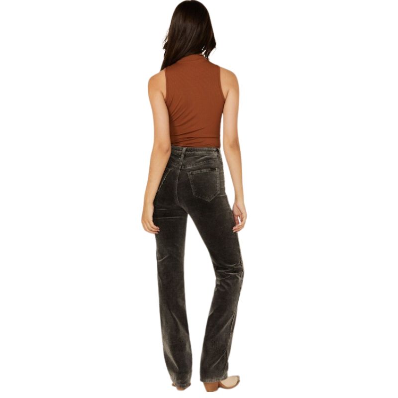 Rock & Roll Women's Corduroy Modest High Rise Boot Cut Pant - Charcoal - Irvine Tack & Western Wear