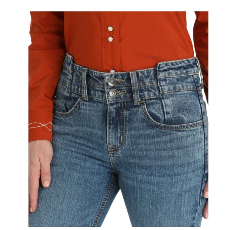 Cinch Women's Hannah Slim Fit Boot Cut Jeans- Medium Stone