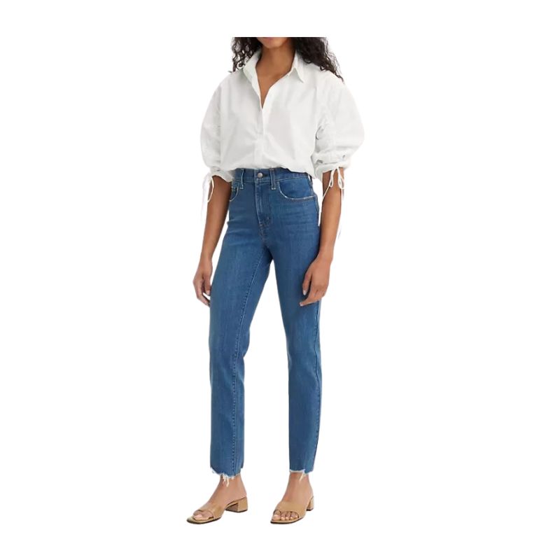 Levi Women's 724 High Rise Straight Crop Jeans - Chelsea On The Bias (Dark Wash)