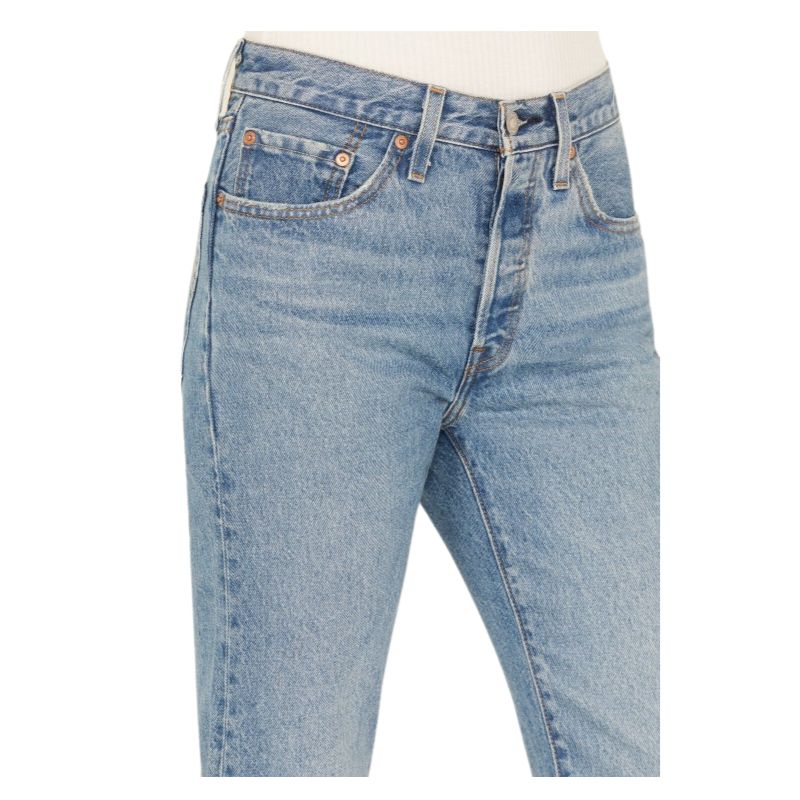 Levi Women's 501 Crop Jeans - Oxnard Athens Pushed (Blue) (Mid Wash)