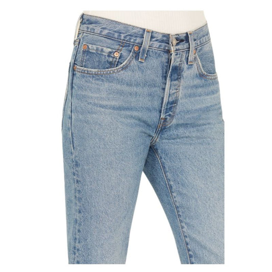 Levi Women's 501 Crop Jeans - Oxnard Athens Pushed (Blue) (Mid Wash)