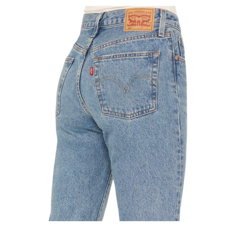 Levi Women's 501 Crop Jeans - Oxnard Athens Pushed (Blue) (Mid Wash)