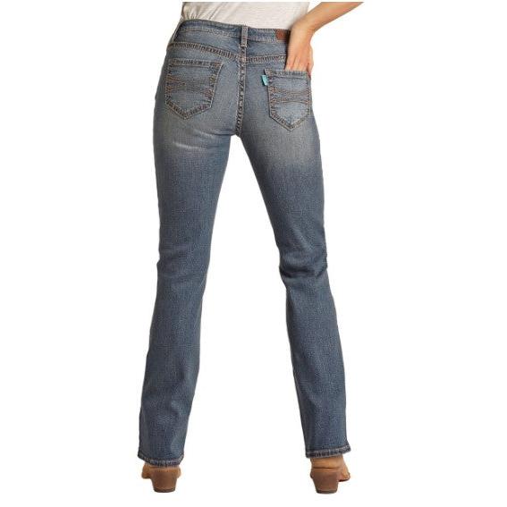 Hooey Women's Logo EMB Mid Rise Boot Cut Jeans - Irvine Tack & Western Wear
