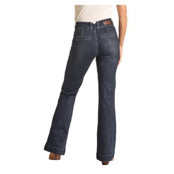 Rock & Roll Women's Dark Vintage High Rise Trouser