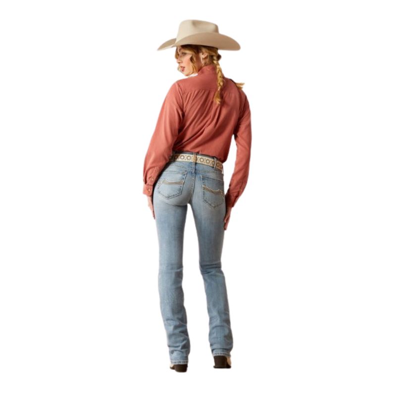 Ariat Women's Mid Rise Mallory Straight Leg Jeans - Oklahoma