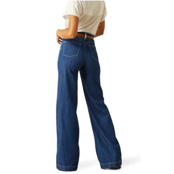 Ariat Women's Ultra High Rise Westie Yoke Wide Leg Jeans - Rinse