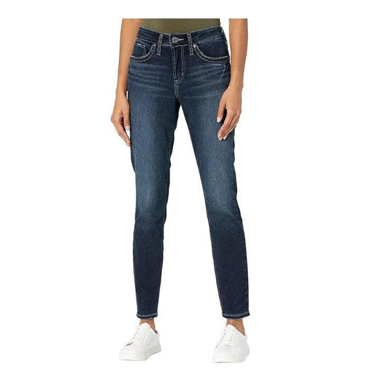Silver Women's Suki Mid Rise Skinny Jeans- Indigo
