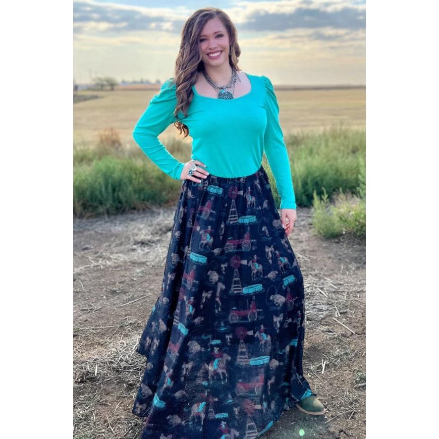 God's Country Women's  Maxi Skirt-Multi