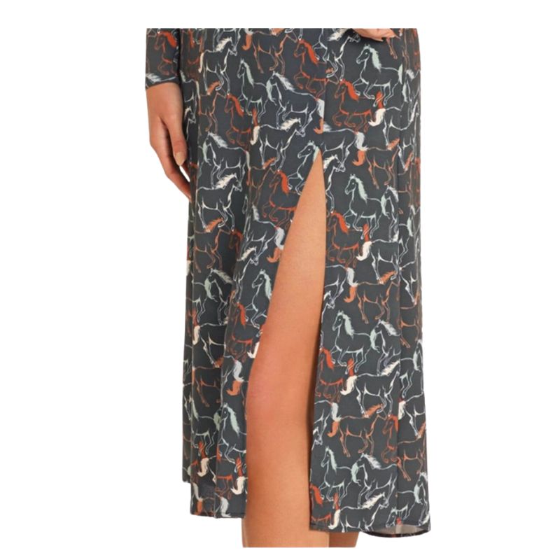 Rock & Roll Women's Horse Print Dress - Black