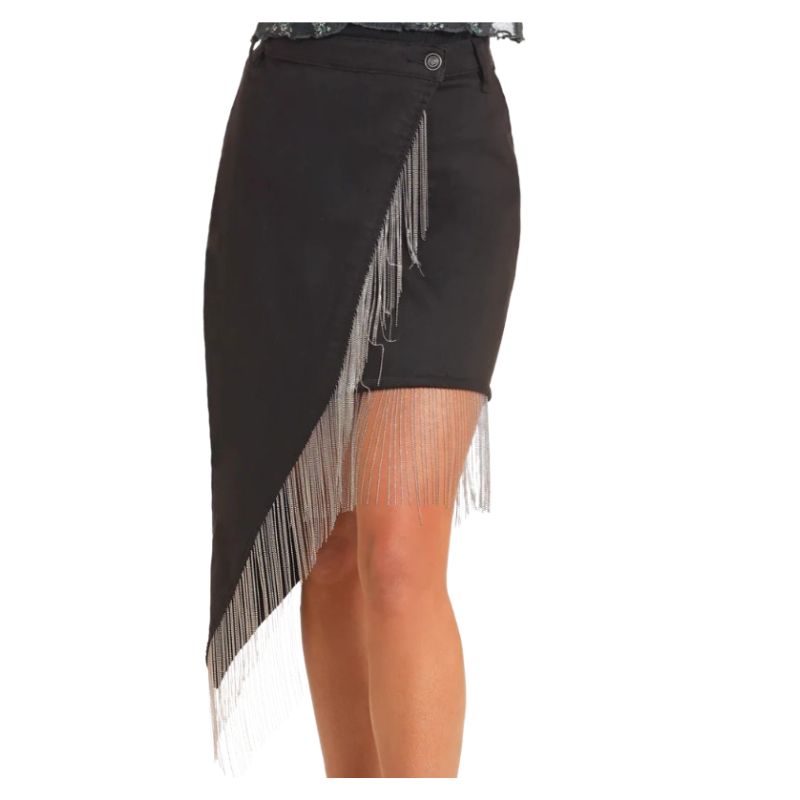 Rock & Roll Asymmetric Skirt- Black
