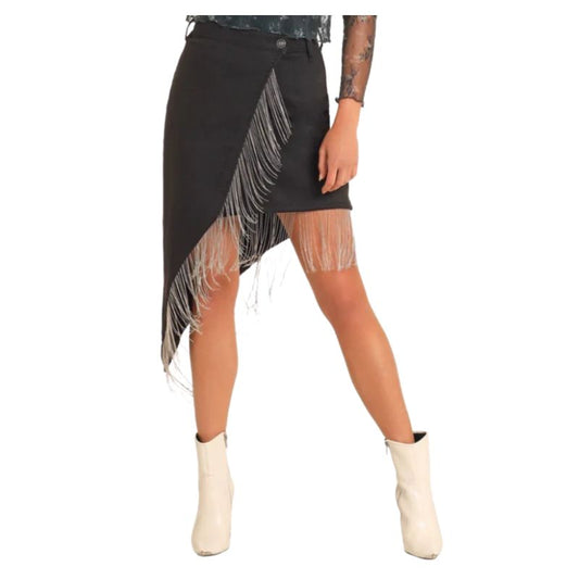 Rock & Roll Asymmetric Skirt- Black