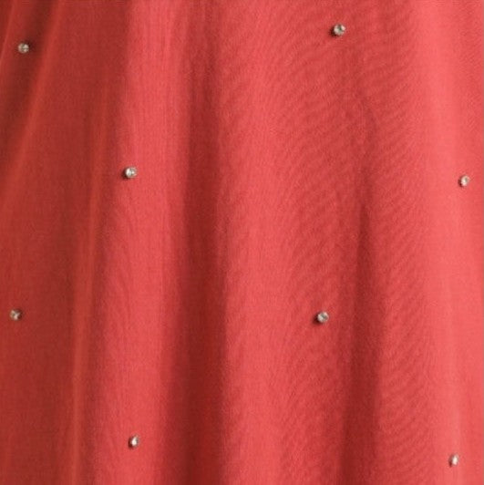 Rock & Roll Women's Rhinestone Studded Shirt Dress - Red